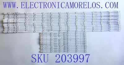 KIT DE LED'S PARA TV HISENSE QLED (24 PIEZAS) / NUMERO DE PARTE SVH750AC2-L / SVH750AC2-R / HD750Y3U71-TAL8 / CRH-BXK75Y3U713030T122013A-R / CRH-BXK75Y3U713030T122013A-L / BXK75Y3U713030T122013A / DISPLAY HV750QUB-F91 / MODELO 75U6G 75A62GUA